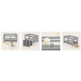 Patut pliant, Lionelo, Stefi, Cu un nivel, Cu intrare laterala cu fermoar, 2 roti, 120x60 cm, Conform cu standardul european de securitate EN 716, Grey