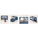 Patut pliant, Lionelo, Stefi, Cu un nivel, Cu intrare laterala cu fermoar, 2 roti, 120x60 cm, Conform cu standardul european de securitate EN 716, Blue Navy