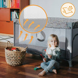 Patut pliant, Lionelo, Stefi, Cu un nivel, Cu intrare laterala cu fermoar, 2 roti, 120x60 cm, Conform cu standardul european de securitate EN 716, Blue Navy