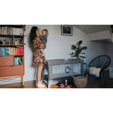 Patut pliant, Lionelo, Stefi, Cu un nivel, Cu intrare laterala cu fermoar, 2 roti, 120x60 cm, Conform cu standardul european de securitate EN 716, Blue Navy