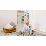 Poarta de siguranta, Lionelo, Truus Slim Led, Prin presiune, Cu lumina Led cu senzor, 105 cm, Conform cu standardul european de securitate EN1930, Gri