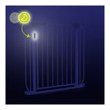 Poarta de siguranta, Lionelo, Truus Slim Led, Prin presiune, Cu lumina Led cu senzor, 105 cm, Conform cu standardul european de securitate EN1930, Gri