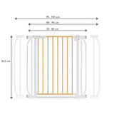 Poarta de siguranta, Lionelo, Truus Slim, Prin presiune, 105 cm, Conform cu standardul europeane de securitate EN1930, Gri/Natur