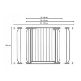 Poarta de siguranta, Lionelo, Truus Slim, Prin presiune, 105 cm, Conform cu standardul european de securitate EN1930, Gri
