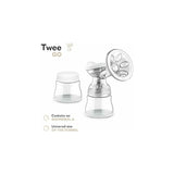 Pompa dubla de san, Lionelo, Electrica, Cu 9 nivele de aspiratie, 5 moduri de masaj, Afisaj LED, Imita suptul natural al copilului, Functionare pana la 90 min, Silentioasa, Fara BPA, Include 2 recipiente de 150 ml si 2 pungi, Cablu USB, Husa, Alb/Gri