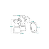 Pompa dubla de san, Lionelo, Electrica, Cu 9 nivele de aspiratie, 5 moduri de masaj, Afisaj LED, Imita suptul natural al copilului, Functionare pana la 90 min, Silentioasa, Fara BPA, Include 2 recipiente de 150 ml si 2 pungi, Cablu USB, Husa, Alb/Gri