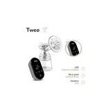 Pompa dubla de san, Lionelo, Electrica, Cu 9 nivele de aspiratie, 5 moduri de masaj, Afisaj LED, Imita suptul natural al copilului, Functionare pana la 90 min, Silentioasa, Fara BPA, Include 2 recipiente de 150 ml si 2 pungi, Cablu USB, Husa, Alb/Gri