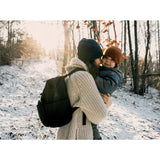 Rucsac impermeabil pentru mamici, Lionelo, Cube, Cu 12 compartimente si salteluta de schimbat, Cu prindere universala de carucior, 36 x 36 x 23 cm, Gri