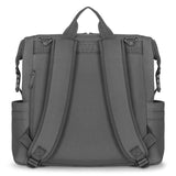 Rucsac impermeabil pentru mamici, Lionelo, Cube, Cu 12 compartimente si salteluta de schimbat, Cu prindere universala de carucior, 36 x 36 x 23 cm, Gri