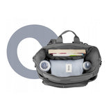 Rucsac impermeabil pentru mamici, Lionelo, Cube, Cu 12 compartimente si salteluta de schimbat, Cu prindere universala de carucior, 36 x 36 x 23 cm, Gri