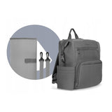 Rucsac impermeabil pentru mamici, Lionelo, Cube, Cu 12 compartimente si salteluta de schimbat, Cu prindere universala de carucior, 36 x 36 x 23 cm, Gri