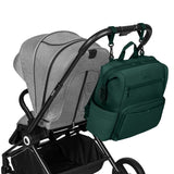 Rucsac impermeabil pentru mamici, Lionelo, Cube, Cu 12 compartimente si salteluta de schimbat, Cu prindere universala de carucior, 36 x 36 x 23 cm, Verde