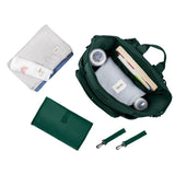 Rucsac impermeabil pentru mamici, Lionelo, Cube, Cu 12 compartimente si salteluta de schimbat, Cu prindere universala de carucior, 36 x 36 x 23 cm, Verde