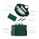Rucsac impermeabil pentru mamici, Lionelo, Cube, Cu 12 compartimente si salteluta de schimbat, Cu prindere universala de carucior, 36 x 36 x 23 cm, Verde