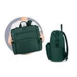 Rucsac impermeabil pentru mamici, Lionelo, Cube, Cu 12 compartimente si salteluta de schimbat, Cu prindere universala de carucior, 36 x 36 x 23 cm, Verde
