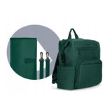 Rucsac impermeabil pentru mamici, Lionelo, Cube, Cu 12 compartimente si salteluta de schimbat, Cu prindere universala de carucior, 36 x 36 x 23 cm, Verde