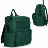Rucsac impermeabil pentru mamici, Lionelo, Cube, Cu 12 compartimente si salteluta de schimbat, Cu prindere universala de carucior, 36 x 36 x 23 cm, Verde
