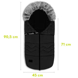 Sac de iarna, Lionelo, Frode, Pentru carucior, 90x45 cm, Impermeabil, Universal, Negru