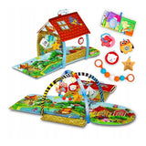 Salteluta interactiva Lionelo, Agnes, Cu jucarii, Conform cu standardul european de securitate EN71, 142x142x45 cm, Multicolor