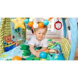 Salteluta interactiva Lionelo, Agnes, Cu jucarii, Conform cu standardul european de securitate EN71, 142x142x45 cm, Multicolor