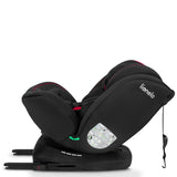 Scaun auto, Lionelo, Bastiaan i-Size, 4 in 1, Protectie laterala, Cu spatar inclinabil in 4 pozitii, Cu tetiera reglabila in 7 pozitii, Rotire 360 grade, Top Tether, 0-36 Kg, 40-150 cm, Cu Isofix, Conform cu ECE R129/03, Negru/Rosu