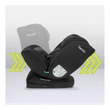 Scaun auto, Lionelo, Bastiaan i-Size, 4 in 1, Protectie laterala, Cu spatar inclinabil in 4 pozitii, Cu tetiera reglabila in 7 pozitii, Rotire 360 grade, Top Tether, 0-36 Kg, 40-150 cm, Cu Isofix, Conform cu ECE R129/03, Negru/Rosu