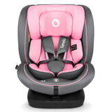 Scaun auto, Lionelo, Bastiaan i-Size, 4 in 1, Protectie laterala, Cu spatar inclinabil in 4 pozitii, Cu tetiera reglabila in 7 pozitii, Rotire 360 grade, Top Tether, 0-36 Kg, 40-150 cm, Cu Isofix, Conform cu ECE R129/03, Roz