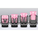 Scaun auto, Lionelo, Bastiaan i-Size, 4 in 1, Protectie laterala, Cu spatar inclinabil in 4 pozitii, Cu tetiera reglabila in 7 pozitii, Rotire 360 grade, Top Tether, 0-36 Kg, 40-150 cm, Cu Isofix, Conform cu ECE R129/03, Roz