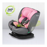Scaun auto, Lionelo, Bastiaan i-Size, 4 in 1, Protectie laterala, Cu spatar inclinabil in 4 pozitii, Cu tetiera reglabila in 7 pozitii, Rotire 360 grade, Top Tether, 0-36 Kg, 40-150 cm, Cu Isofix, Conform cu ECE R129/03, Roz