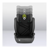 Scaun auto, Lionelo, Hugo i-Size, Universal, Orientare in directia sensului de mers, Reglabil, Conform standardului de securitate R129, 100-150 cm, 4-12 ani, Gri