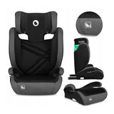 Scaun auto, Lionelo, Hugo i-Size, Universal, Orientare in directia sensului de mers, Reglabil, Conform standardului de securitate R129, 100-150 cm, 4-12 ani, Gri