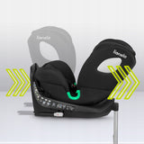 Scaun auto, Lionelo, i-Size Braam, 0-36 Kg, 40-150 cm, Cu isofix si picior de fixare, Protectie laterala, Rotire 360 grade, Ajustare spatar in 5 pozitii, Tetiera reglabila in 14 trepte, Conform cu standardul european de securitate R129, Negru