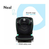 Scaun auto i-Size, Lionelo, Neal, Spatar reglabil in3 pozitii, Tetiera in 14 pozitii, Suport sticla inclus, 15-36 Kg, 100-150 cm, Cu Isofix, Conform ECE R129, Negru