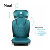 Scaun auto i-Size, Lionelo, Neal, Spatar reglabil in 3 pozitii, Tetiera in 14 pozitii, Suport sticla inclus, 15-36 Kg, 100-150 cm, Cu Isofix, Conform ECE R129, Verde