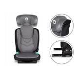Scaun auto i-Size, Lionelo, Neal, Spatar reglabil in 3 pozitii, Tetiera in 14 pozitii, Suport sticla inclus, 15-36 Kg, 100-150 cm, Cu Isofix, Conform ECE R129, Gri