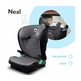 Scaun auto i-Size, Lionelo, Neal, Spatar reglabil in 3 pozitii, Tetiera in 14 pozitii, Suport sticla inclus, 15-36 Kg, 100-150 cm, Cu Isofix, Conform ECE R129, Gri