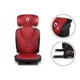 Scaun auto i-Size, Lionelo, Neal, Spatar reglabil in 3 pozitii, Tetiera in 14 pozitii, Suport sticla inclus, 15-36 Kg, 100-150 cm, Cu Isofix, Conform ECE R129, Rosu