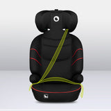 Scaun auto, Lionelo, Lars i-Size, Cu tetiera reglabila in 10 pozitii, Cu pozitionare spre sensul de mers, 15-36 Kg, 100-150 cm, Conform cu standardul european de securitate ECE R129/03, Negru/Rosu