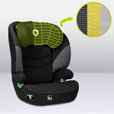 Scaun auto, Lionelo, Lars i-Size, Cu tetiera reglabila in 10 pozitii, Cu pozitionare spre sensul de mers, 15-36 Kg, 100-150 cm, Conform cu standardul european de securitate ECE R129/03, Negru/Gri