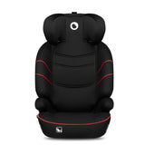 Scaun auto, Lionelo, Lars i-Size, Cu tetiera reglabila in 10 pozitii, Cu pozitionare spre sensul de mers, 15-36 Kg, 100-150 cm, Conform cu standardul european de securitate ECE R129/03, Negru/Rosu