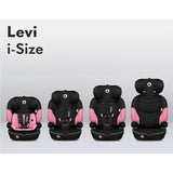 Scaun auto, Lionelo, Levi One i-Size, Universal, Instalare FWF, Cu tetiera reglabila in 10 pozitii, Cu spatar detasabil, 76-150 cm, Conform cu R129, Roz