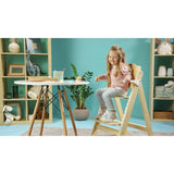 Scaun de masa, Lionelo, Floris, 3 in 1, Din Lemn, Transformabil, Reglabil in inaltime in 4 pozitii, Suport de picioare reglabil in 4 pozitii, Natur