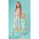 Scaun de masa, Lionelo, Floris, 3 in 1, Din Lemn, Transformabil, Reglabil in inaltime in 4 pozitii, Suport de picioare reglabil in 4 pozitii, Natur