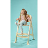 Scaun de masa, Lionelo, Floris, 3 in 1, Din Lemn, Transformabil, Reglabil in inaltime in 4 pozitii, Suport de picioare reglabil in 4 pozitii, Natur