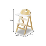 Scaun de masa, Lionelo, Floris, 3 in 1, Din Lemn, Transformabil, Reglabil in inaltime in 4 pozitii, Suport de picioare reglabil in 4 pozitii, Natur