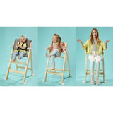 Scaun de masa, Lionelo, Floris, 3 in 1, Din Lemn, Transformabil, Reglabil in inaltime in 4 pozitii, Suport de picioare reglabil in 4 pozitii, Natur