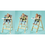 Scaun de masa, Lionelo, Floris, 3 in 1, Din Lemn, Transformabil, Reglabil in inaltime in 4 pozitii, Suport de picioare reglabil in 4 pozitii, Natur