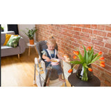 Scaun de masa, Lionelo, Linn Plus, Reglabil, 6 Pozitii pe inaltime, Spatar reglabil in 3 pozitii, Din metal, Conform cu standardul europeane de securitate EN14988, Bej