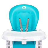 Scaun de masa, Lionelo, Linn Plus, Reglabil, 6 Pozitii pe inaltime, Spatar reglabil in 3 pozitii, Din metal, Conform cu standardul europeane de securitate EN14988, Turcoaz