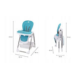 Scaun de masa, Lionelo, Linn Plus, Reglabil, 6 Pozitii pe inaltime, Spatar reglabil in 3 pozitii, Din metal, Conform cu standardul europeane de securitate EN14988, Turcoaz